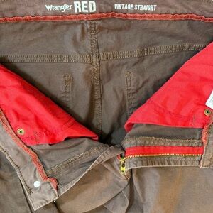 Wrangler RED Vintage Straight Men’s 32x32 Burgundy Wine Twill Chino Pants Retro